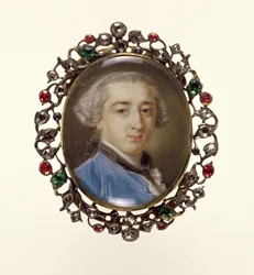 Porträttminiat av Richard Milles, ca 1758